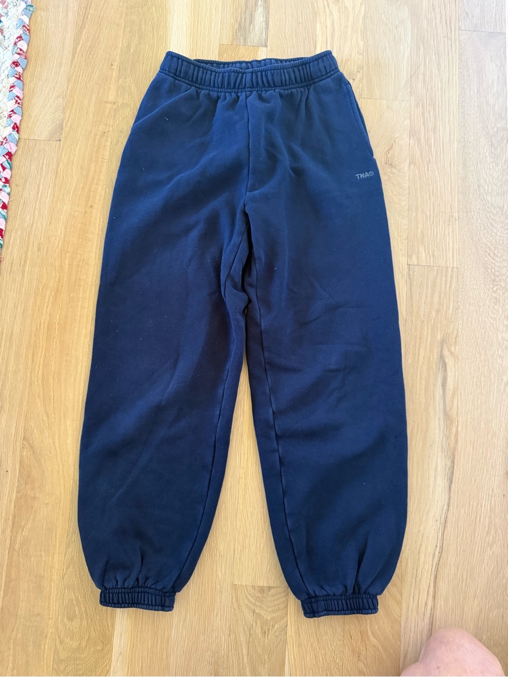 TNA Navy Sweatfleece Cozy Fleece Mega Fit Jogger Pants 2XS